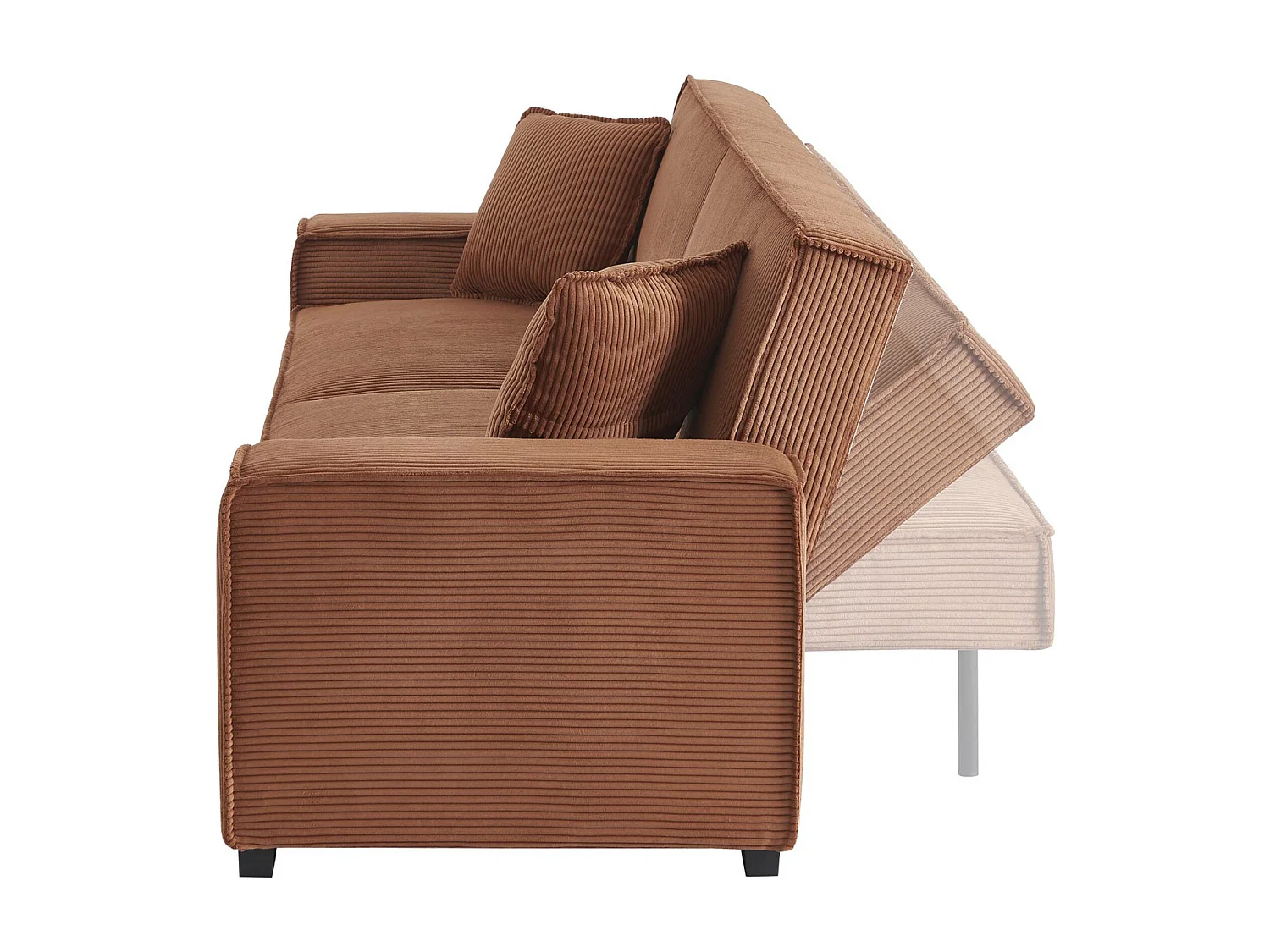 Sofá cama de pana de 3 plazas camel