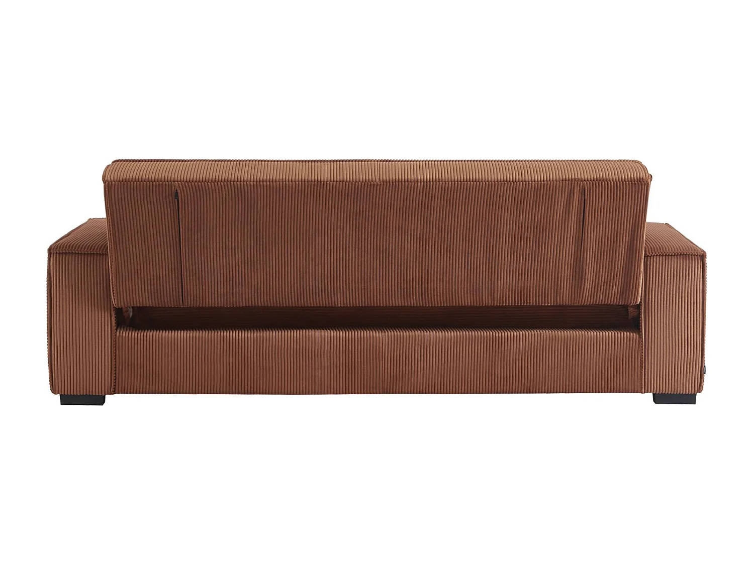 Divano letto a 3 posti in velluto a coste, camel