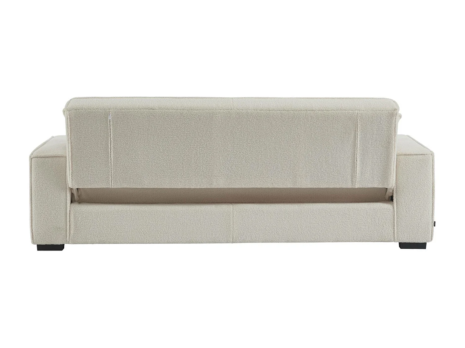 Sofá cama de 3 plazas en tejido borreguito crema