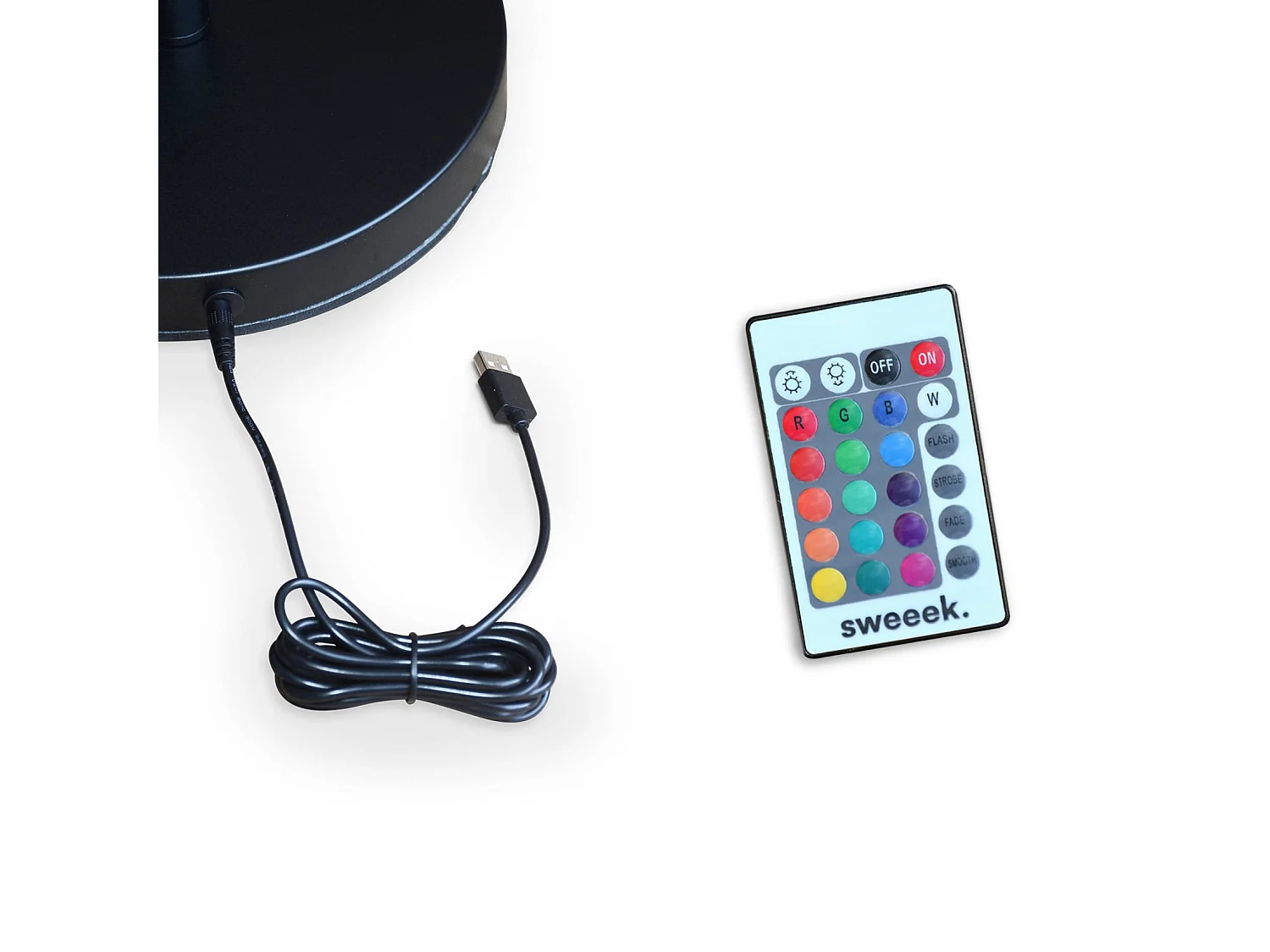 Lampadaire extérieur 100 cm LAMPADA L LED hybride . lampe multicolore sur pied. luminaire design à batterie. solaire. télécommandé