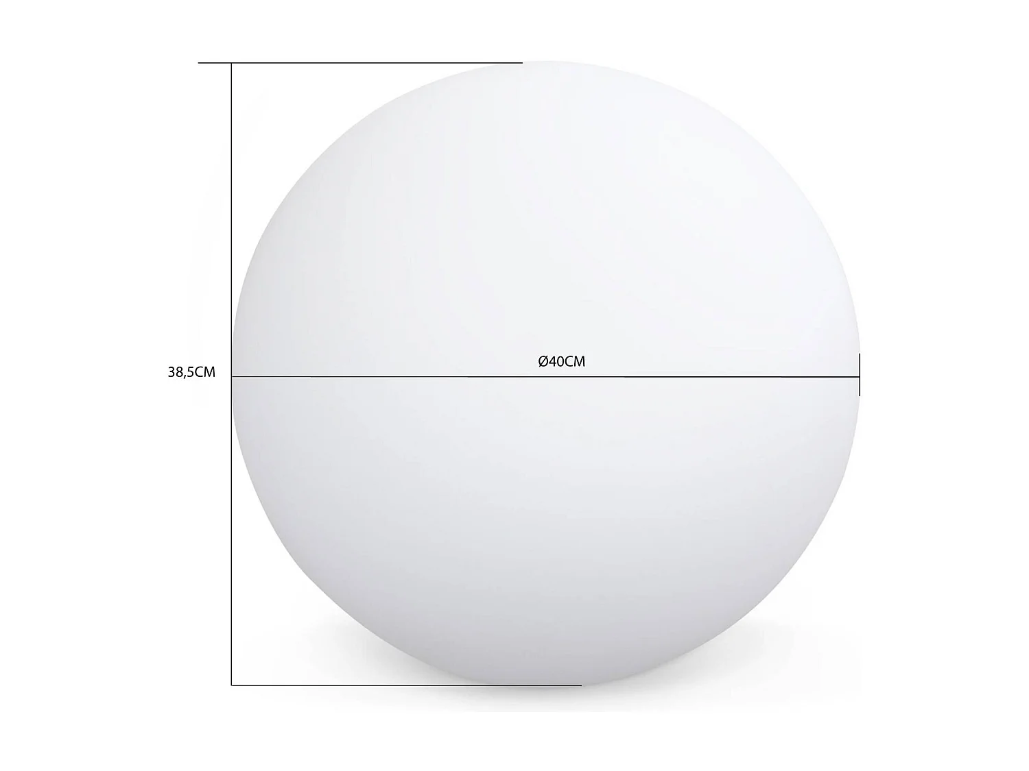 Boule LED 40cm – Sphère décorative lumineuse. Ø40cm. blanc chaud. commande à distance