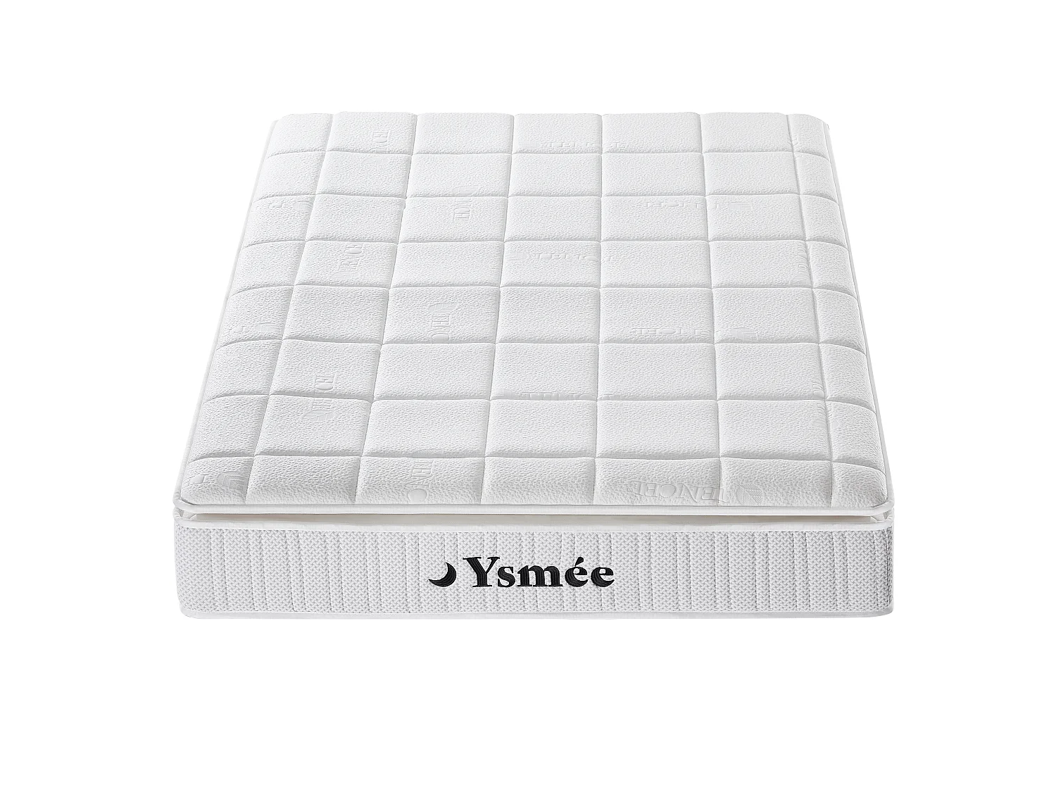 Ensemble 160 x 200 cm sommier tapissier + matelas hybride ressorts ensachés accueil nano ressorts + mémoire de forme ép.32cm - IPOH de YSMÉE