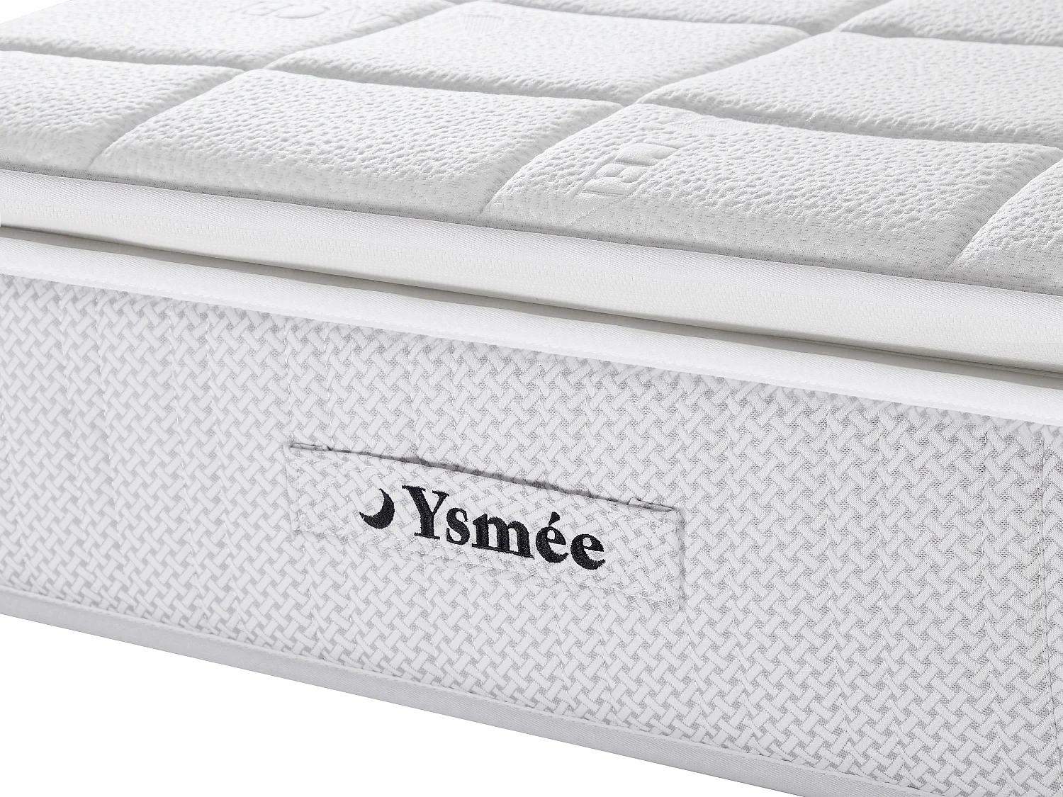 Ensemble 160 x 200 cm sommier tapissier + matelas hybride ressorts ensachés accueil nano ressorts + mémoire de forme ép.32cm - IPOH de YSMÉE