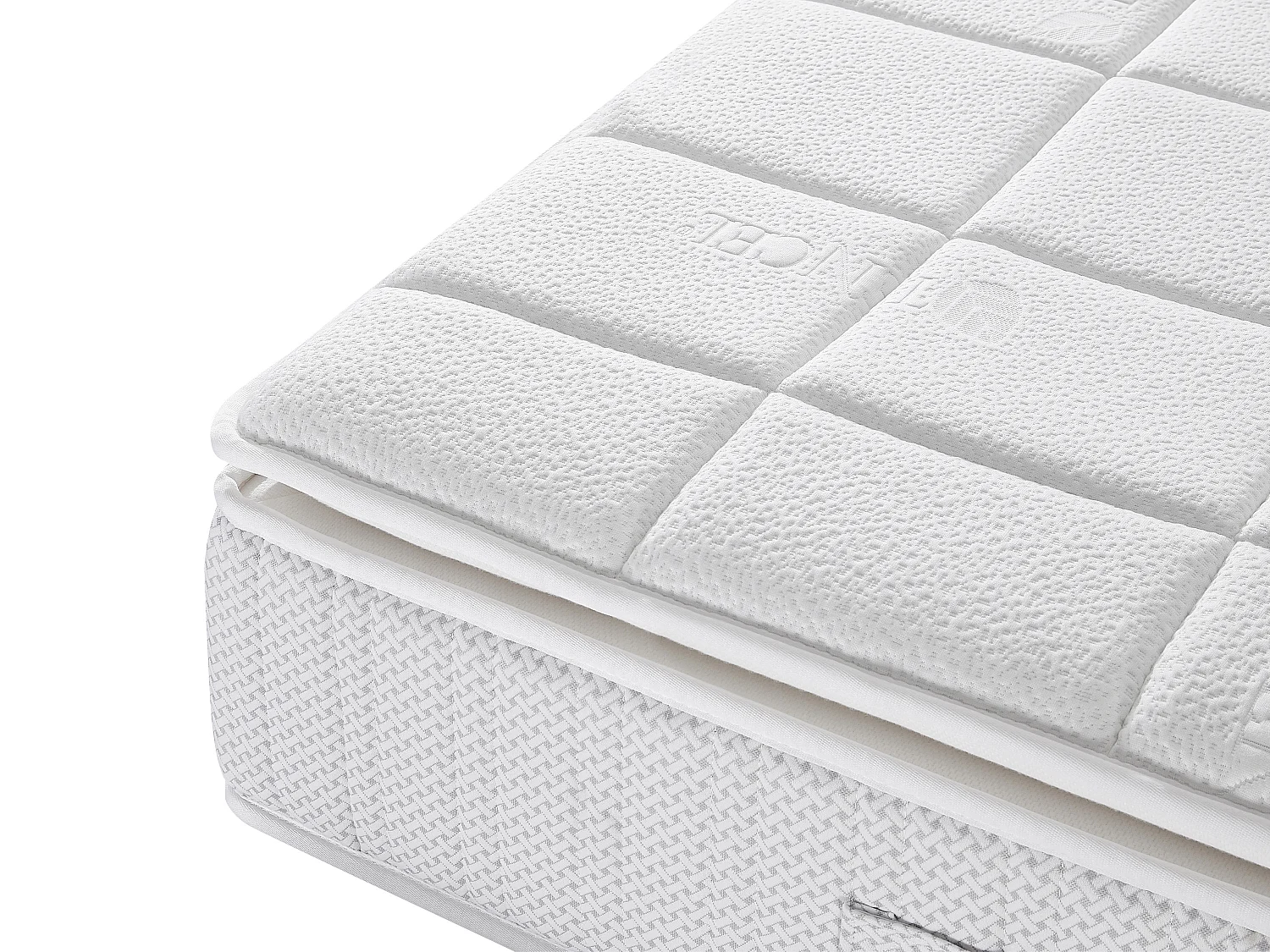 Set 160 x 200 cm bedbodem met opbergruimte wit + matras met pocketveren toplaag nanoveren + traagschuim dikte 32 cm - IPOH van YSMÉE