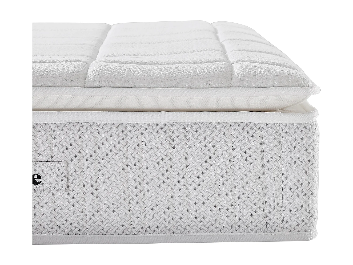 Set 160 x 200 cm bedbodem met opbergruimte wit + matras met pocketveren toplaag nanoveren + traagschuim dikte 32 cm - IPOH van YSMÉE