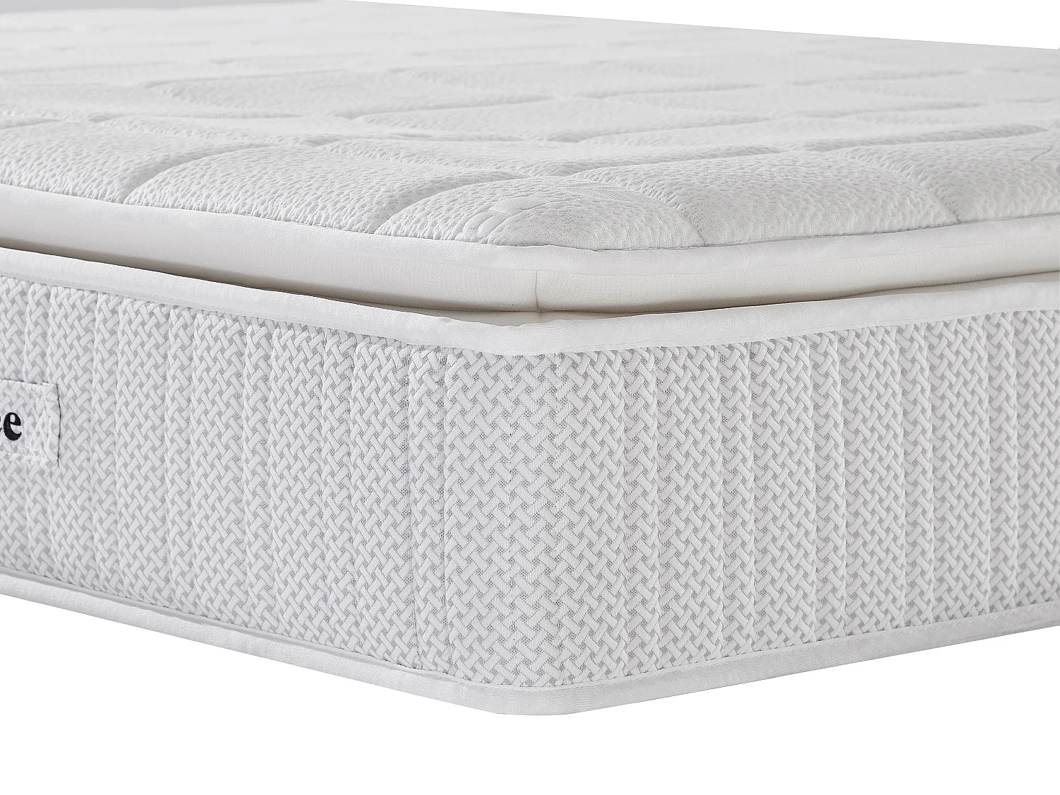 Set 160 x 200 cm bedbodem met opbergruimte wit + matras met pocketveren toplaag nanoveren + traagschuim dikte 32 cm - IPOH van YSMÉE