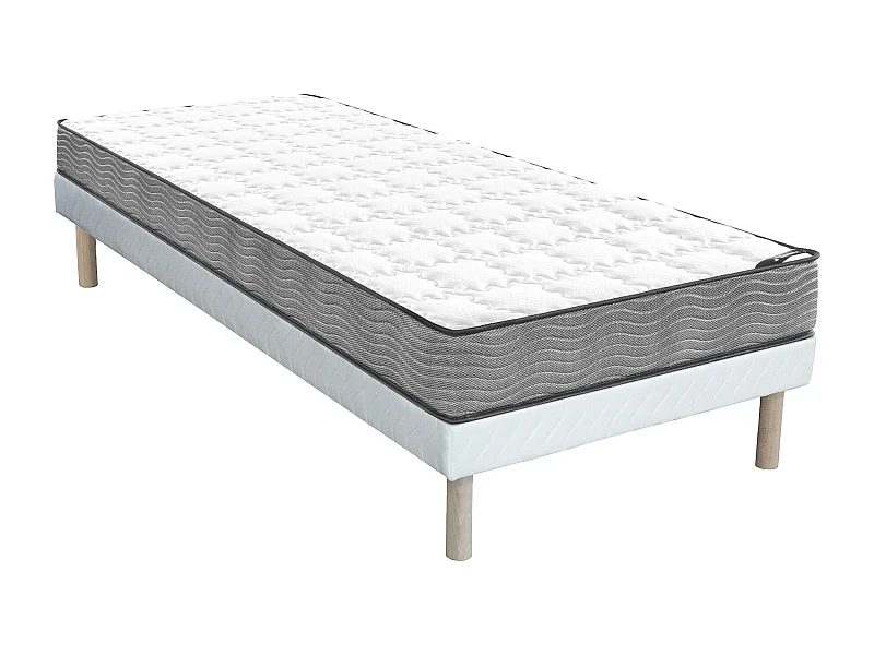Ensemble 90 x 190 cm sommier tapissier + matelas ressorts ensachés ép.19cm - KIJAL II de YSMÉE
