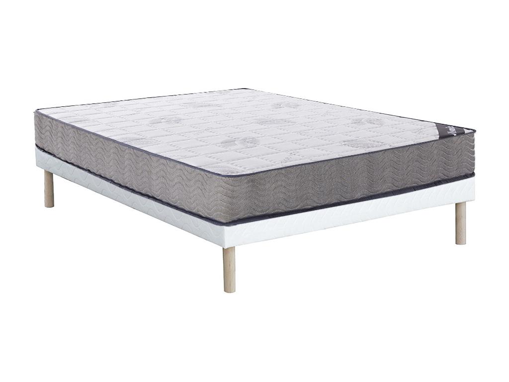 Set aus Bettgestell + Taschenfederkernmatratze - 160 x 200 cm - Stärke 19 c günstig online kaufen