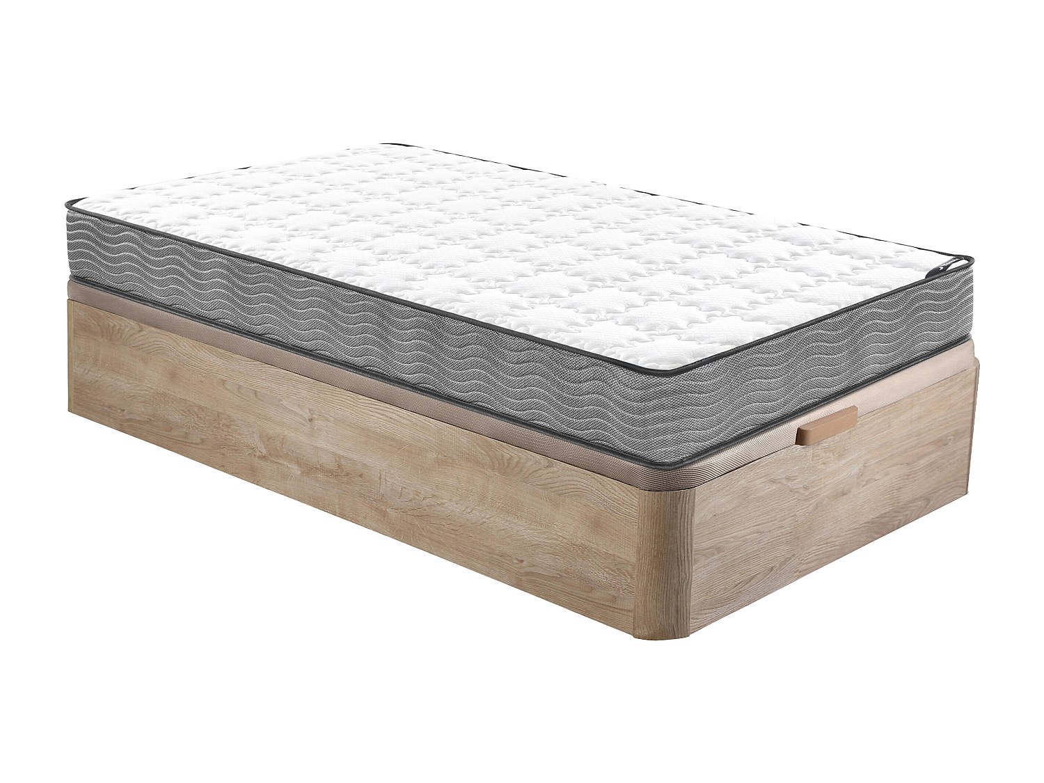 Set aus Bettgestell mit Bettkasten + Taschenfederkernmatratze - 90 x 190 cm günstig online kaufen