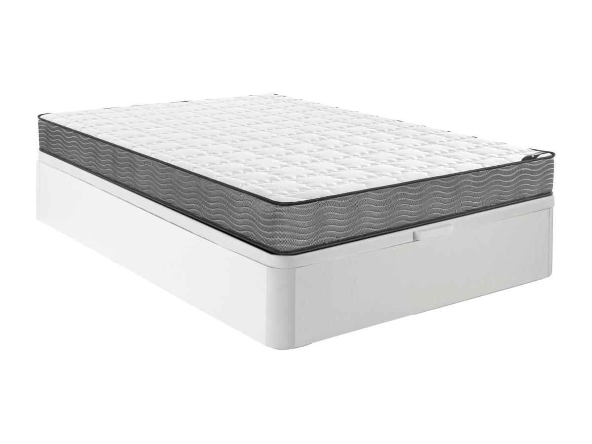 Set aus Bettgestell mit Bettkasten + Taschenfederkernmatratze - 140 x 190 c günstig online kaufen