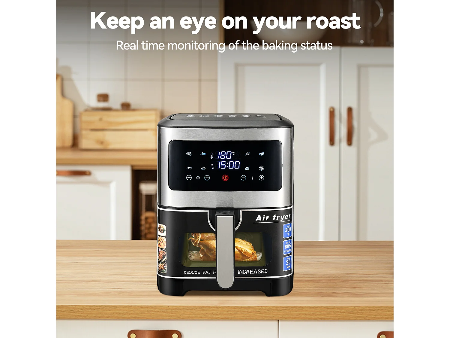 Airfryer XXL - Airfryer - Heteluchtfriteuse - 8,8 liter - Temperatuur: 360 ℃ - 8 kookfuncties Airfryer One-Touch Control