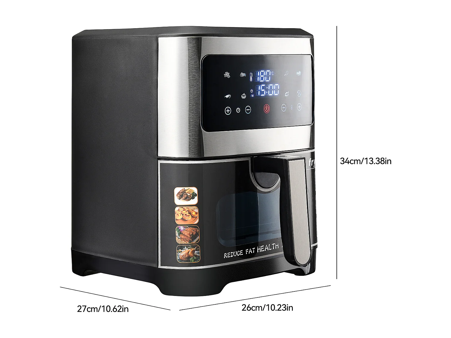 Friteuse Air Fryer XXL - Airfryer - Friteuse air Chaud - 8.8 litres - température : 360 ℃ - 8 fonctions de cuisson Airfryer Commande One-Touch