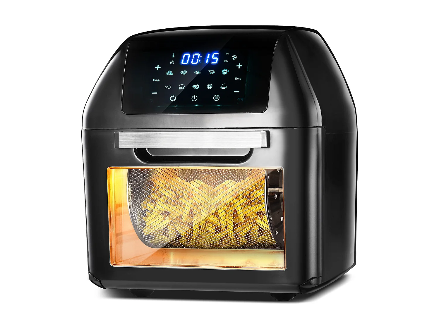 Heteluchtfriteuse, 12 liter, frituurpan, LED-touchscreen, 10 programma's, dehydrator, 1500W heteluchtfriteuse Airfryer, mini-oven