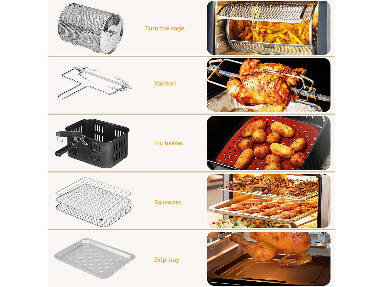 Heteluchtfriteuse, 12 liter, frituurpan, LED-touchscreen, 10 programma's, dehydrator, 1500W heteluchtfriteuse Airfryer, mini-oven