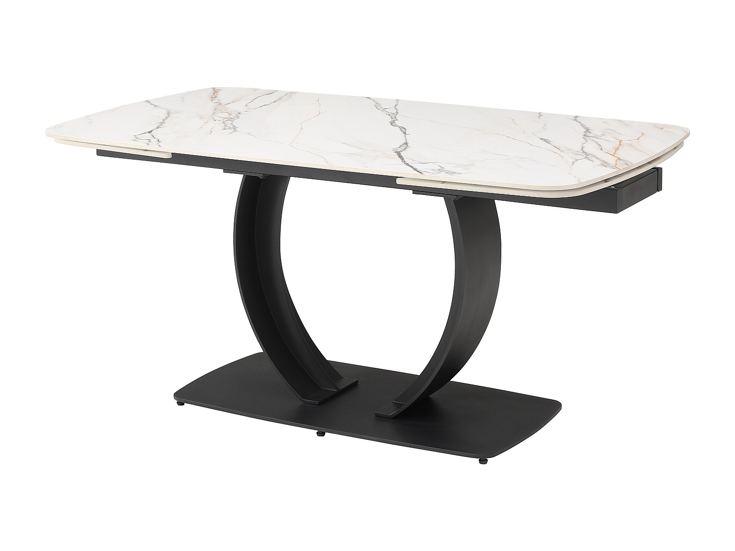 Esstisch ausziehbar - 6 bis 10 Personen - Keramik & schwarzes Metall - Marm günstig online kaufen