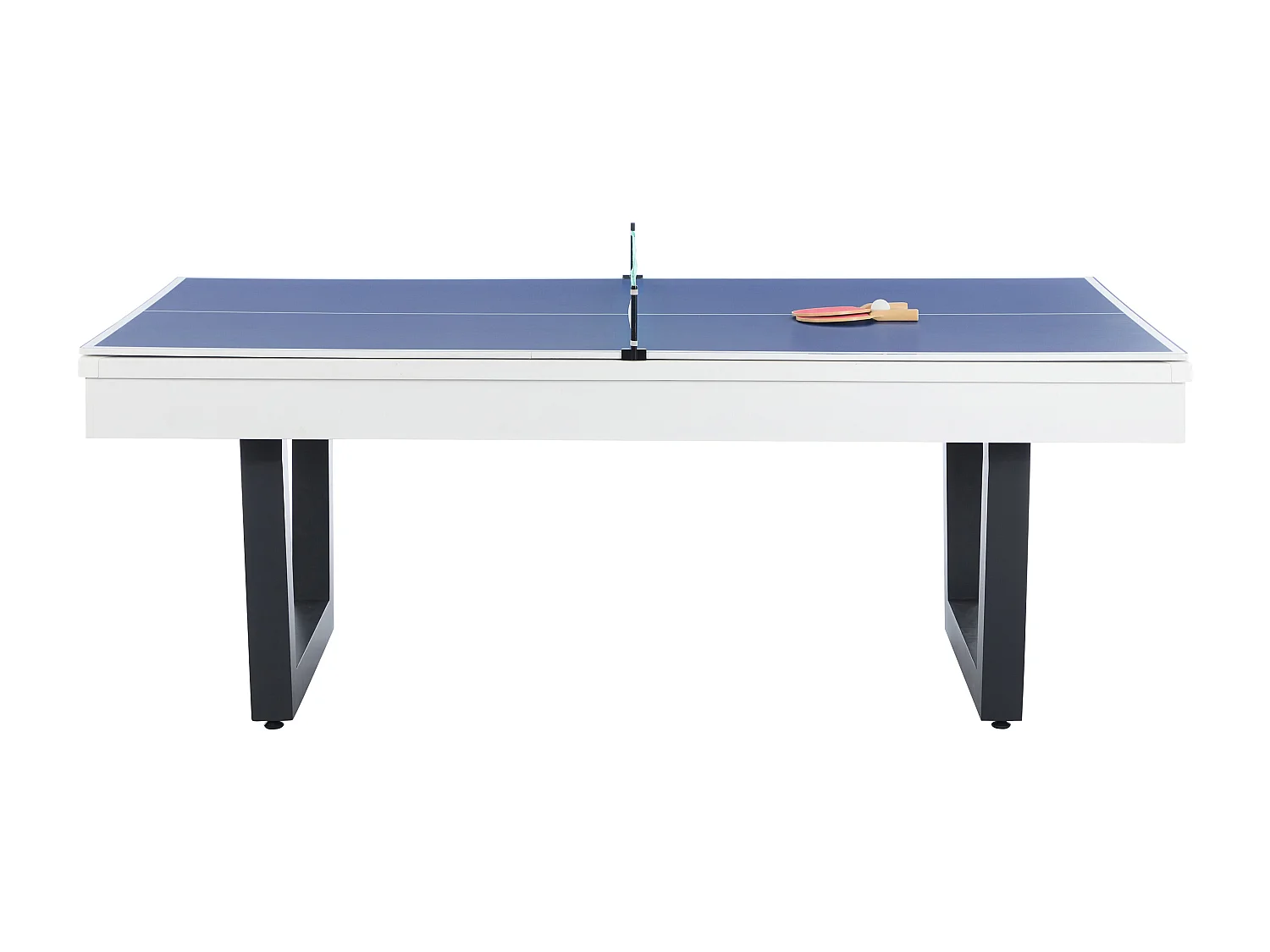 Table transformable - Billard & Ping-pong - Coloris blanc et noir - L213,4 x P111,8 x H78,5 cm - MELIAN