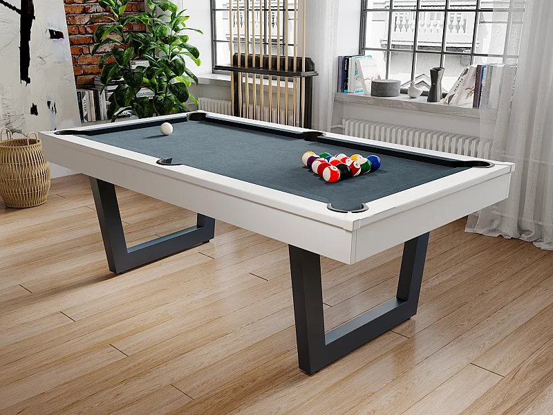 Transformeerbare tafel - Biljart & pingpong - Wit en zwart - L213,4 x D111,8 x H78,5 cm - MELIAN