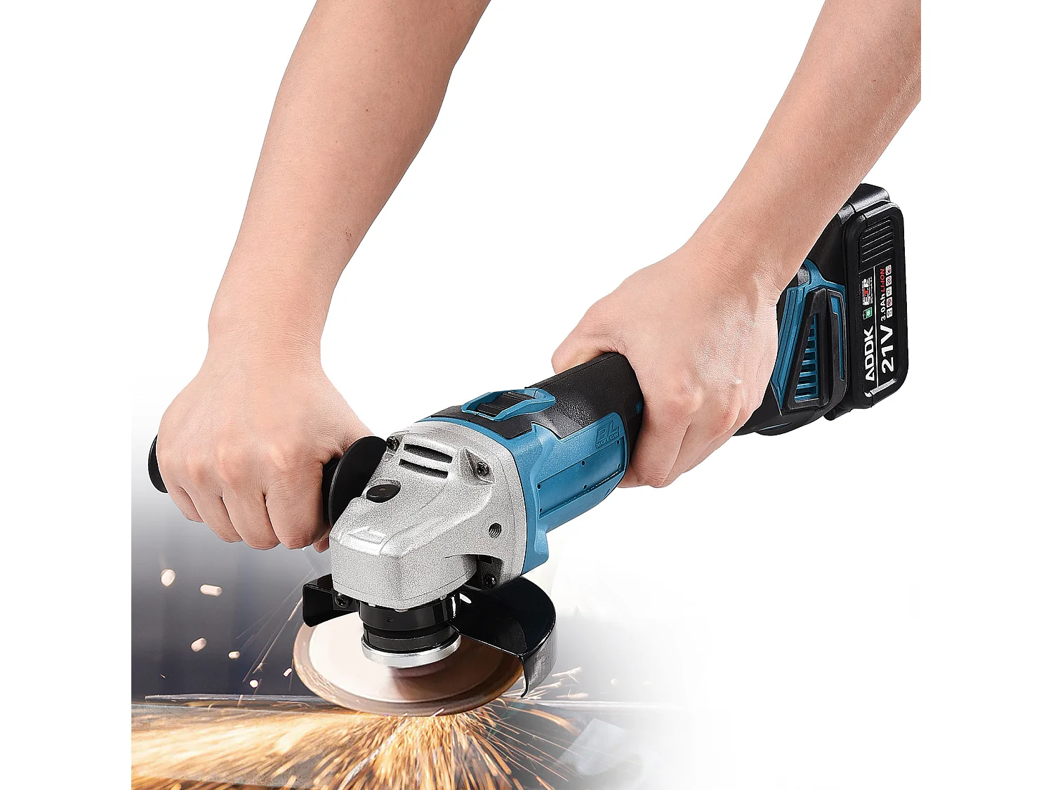 Meuleuse d'angle sans fil pour Makita 18V, meuleuse sans fil 125mm, avec moteur brushless, protection du disque (sans batterie, sans chargeur, sans disques)