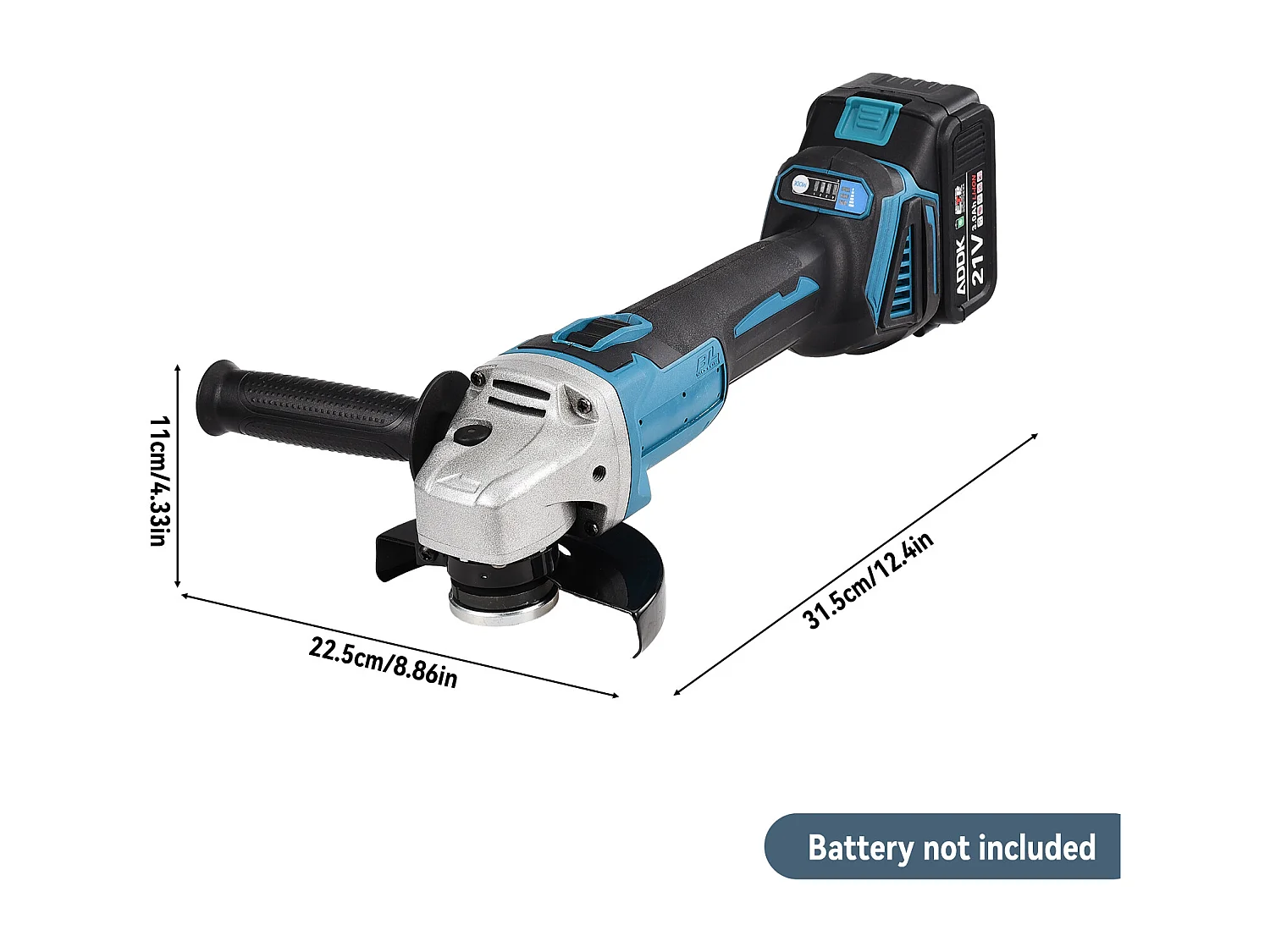 Meuleuse d'angle sans fil pour Makita 18V, meuleuse sans fil 125mm, avec moteur brushless, protection du disque (sans batterie, sans chargeur, sans disques)
