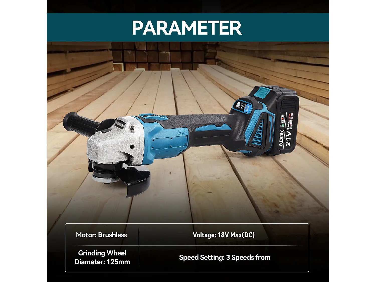 Meuleuse d'angle sans fil pour Makita 18V, meuleuse sans fil 125mm, avec moteur brushless, protection du disque (sans batterie, sans chargeur, sans disques)