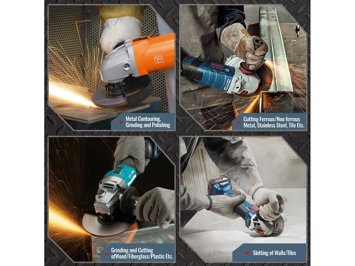 Meuleuse d'angle sans fil pour Makita 18V, meuleuse sans fil 125mm, avec moteur brushless, protection du disque (sans batterie, sans chargeur, sans disques)