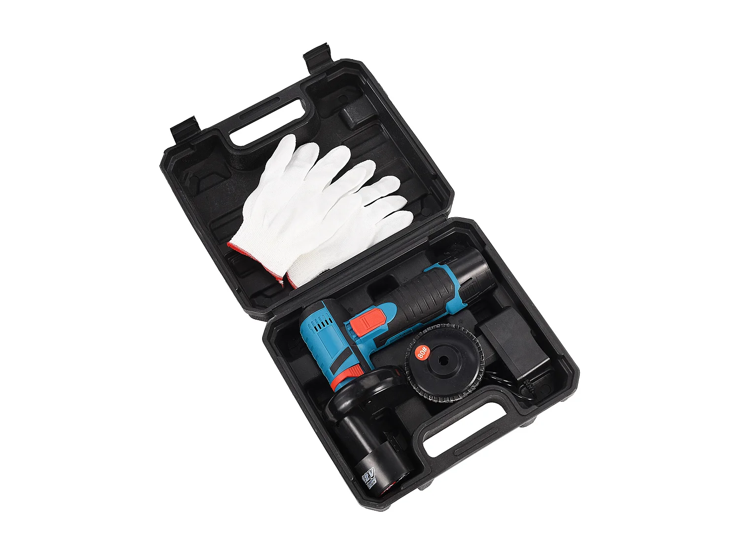 Mini rebarbadora angular sem fios 19500 RPM com bateria flexível, para lixar, cortar e polir com 2 baterias de 12 V e 2000 mAh