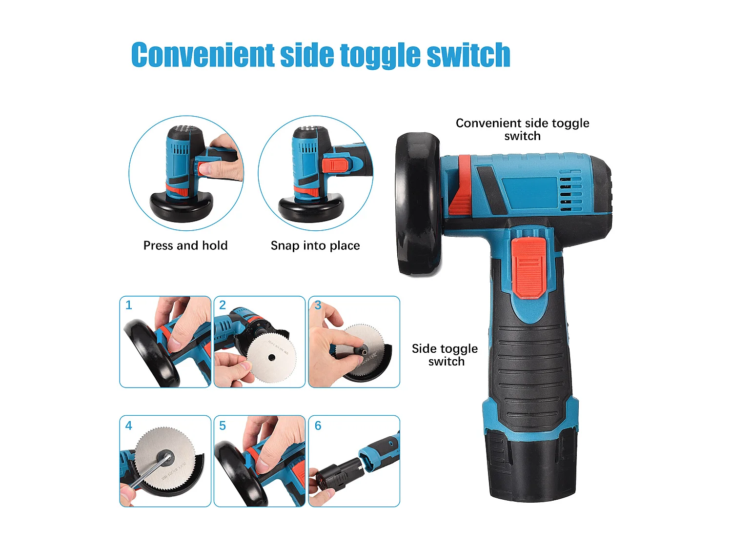 Mini meuleuse d'angle sans fil 19500 tr/min avec batterie Flex, pour poncer, séparer et polir avec 2 batteries 12 V 2000 mAh