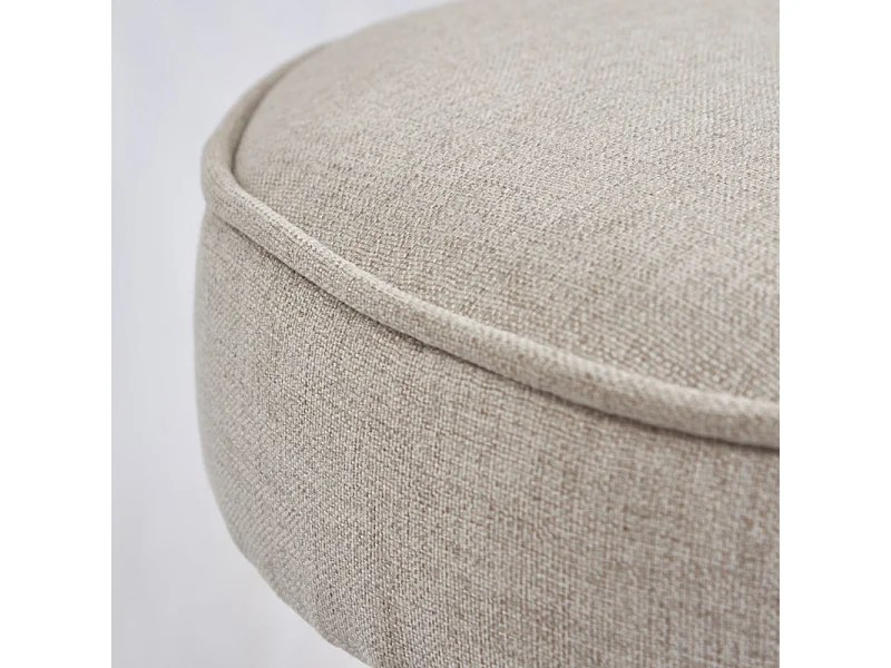 Tabouret H. 45 cm tissu chiné gris clair et pieds en métal - IDA 7483