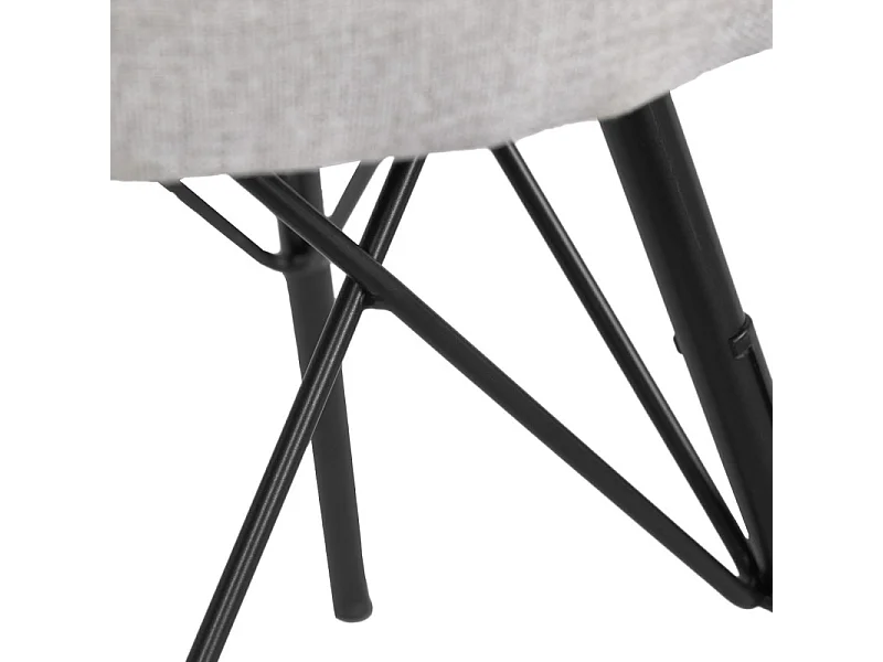 Tabouret H. 45 cm tissu chiné gris clair et pieds en métal - IDA 7483