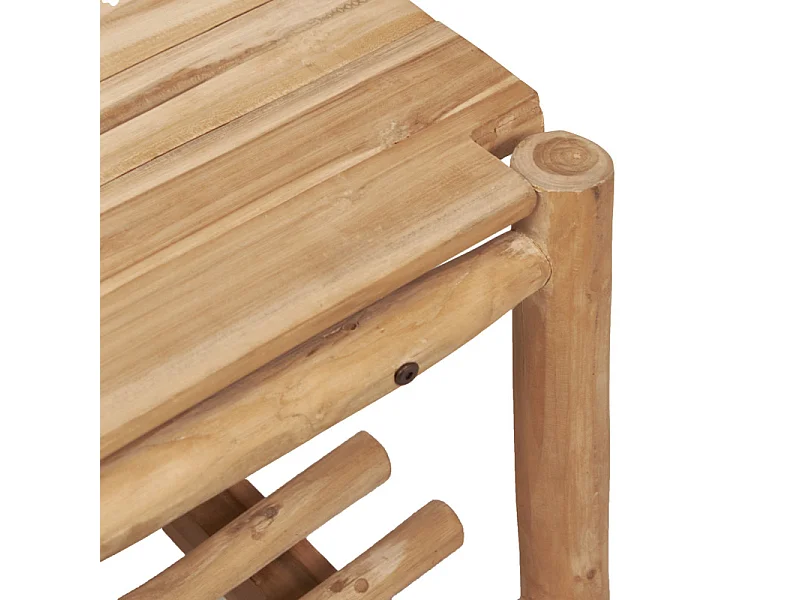 Meuble d’entrée rustique / portemanteau en bois de teck clair – NIO