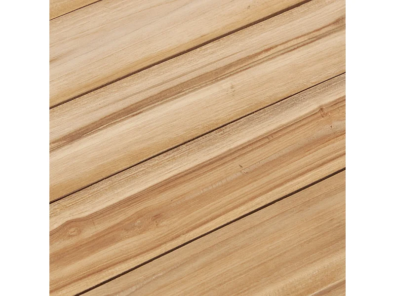 Meuble d’entrée rustique / portemanteau en bois de teck clair – NIO