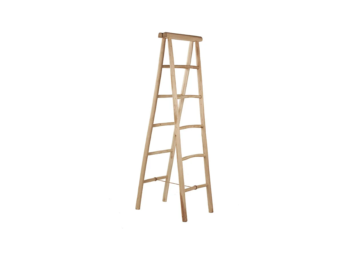 Porte-serviettes et linge 180 cm 5 niveaux en bois teck clair – ANKSA