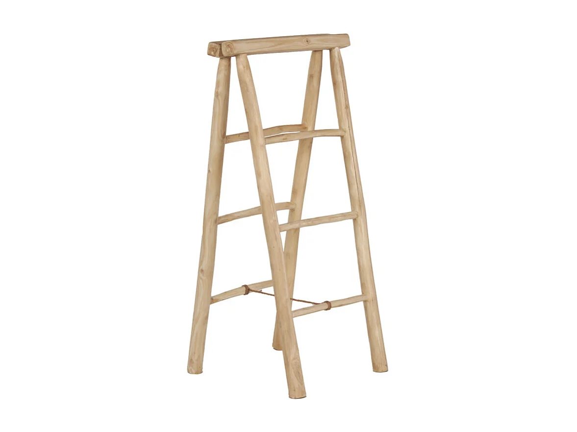 Porte-serviettes et linge 102 cm 3 niveaux en bois teck clair – ANKSA