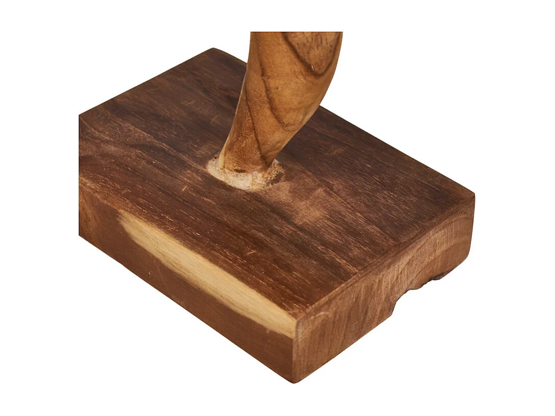 Petite sculpture fleur 30 cm en racine de bois de teck bicolore – RHEA