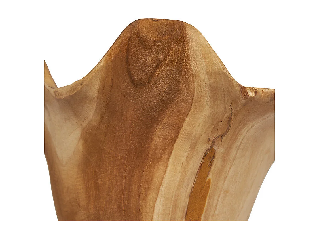 Petite sculpture fleur 30 cm en racine de bois de teck bicolore – RHEA