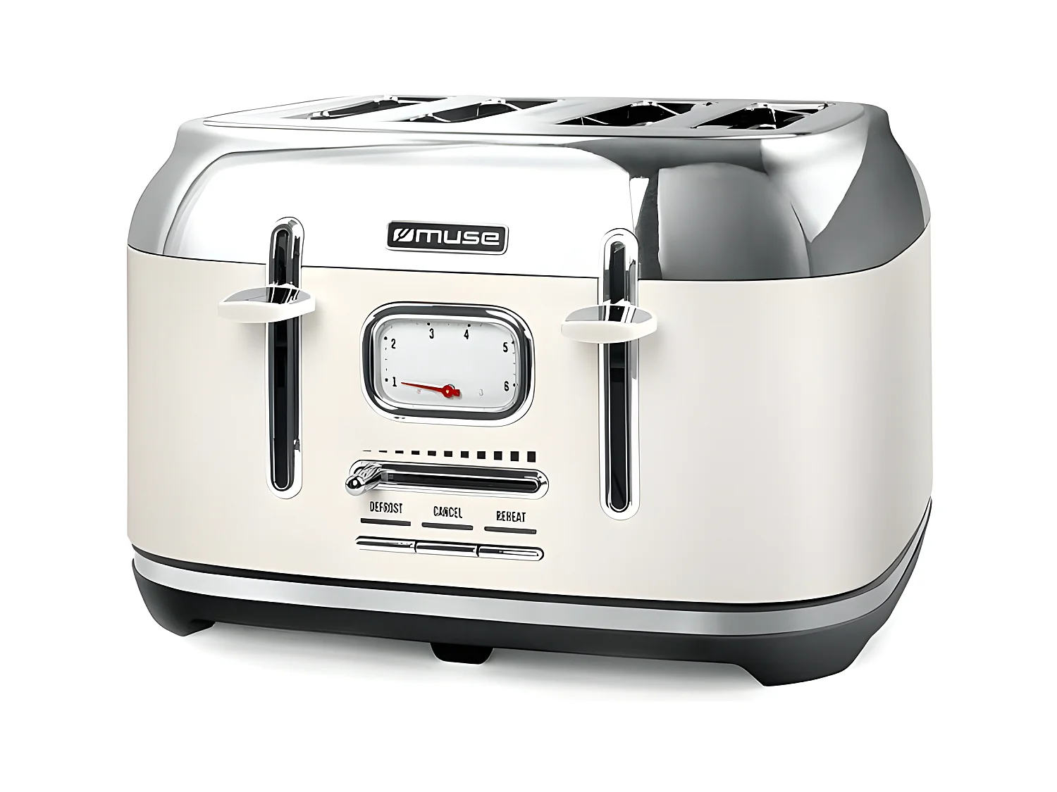 TOASTER 1800W 4 TRANCHES REGLAGE ET INDICATEUR BRUNISSEMLENT CREME INOX MUSE - MS131SC