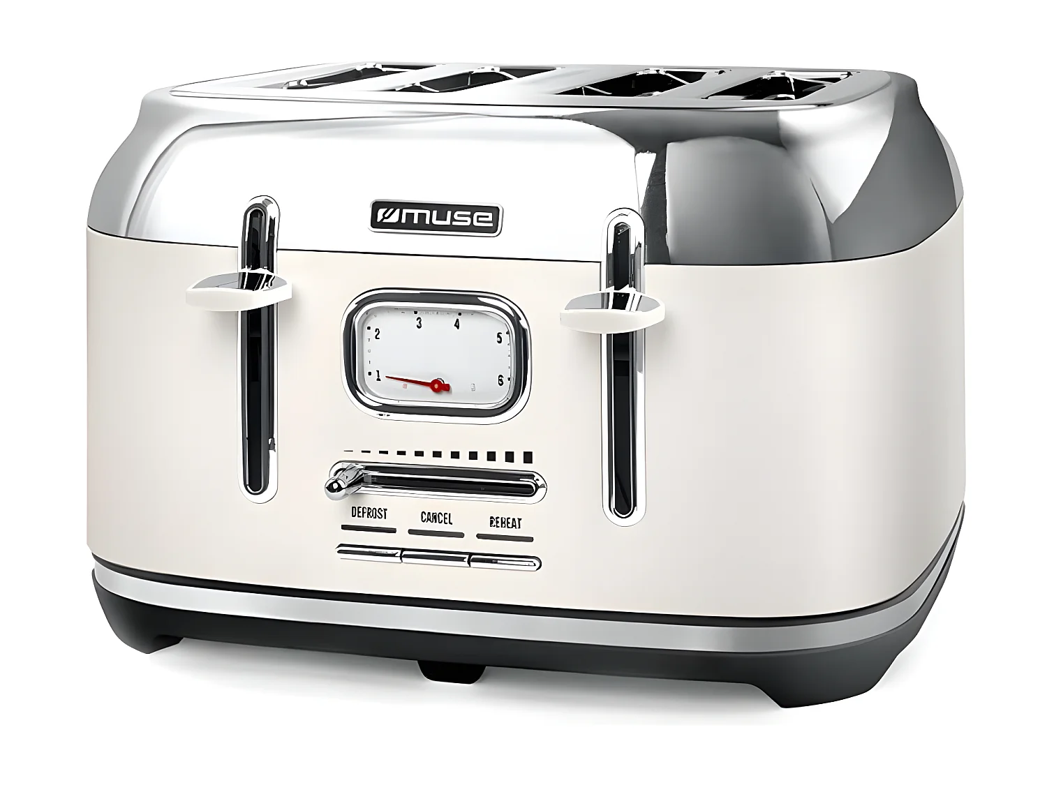 TOASTER 1800W 4 TRANCHES REGLAGE ET INDICATEUR BRUNISSEMLENT CREME INOX MUSE - MS131SC