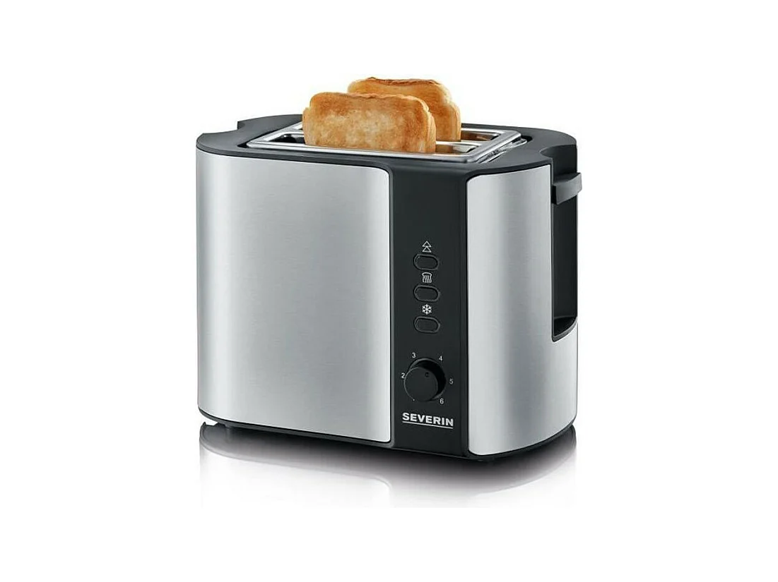 SEVERIN AT2589 Grille-pain, 2 fentes pour 2 tranches : griller, degeler et rechauffer, support viennoiseries, centrage auto, Ino