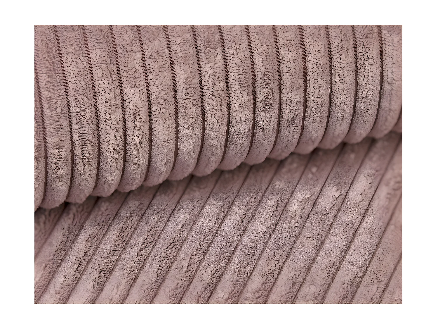 Canapé panoramique 6 places Maria convertible avec 2 coffres en velours côtelé - Rose - L295 x P146 x H81cm - Loungitude