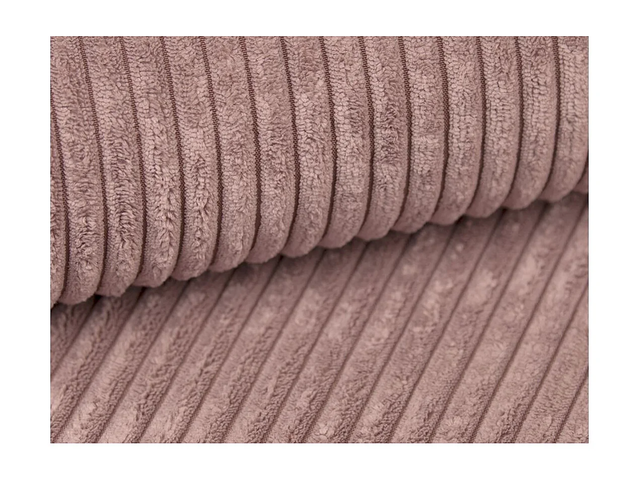 Canapé panoramique 6 places Maria convertible avec 2 coffres en velours côtelé - Rose - L295 x P146 x H81cm - Loungitude