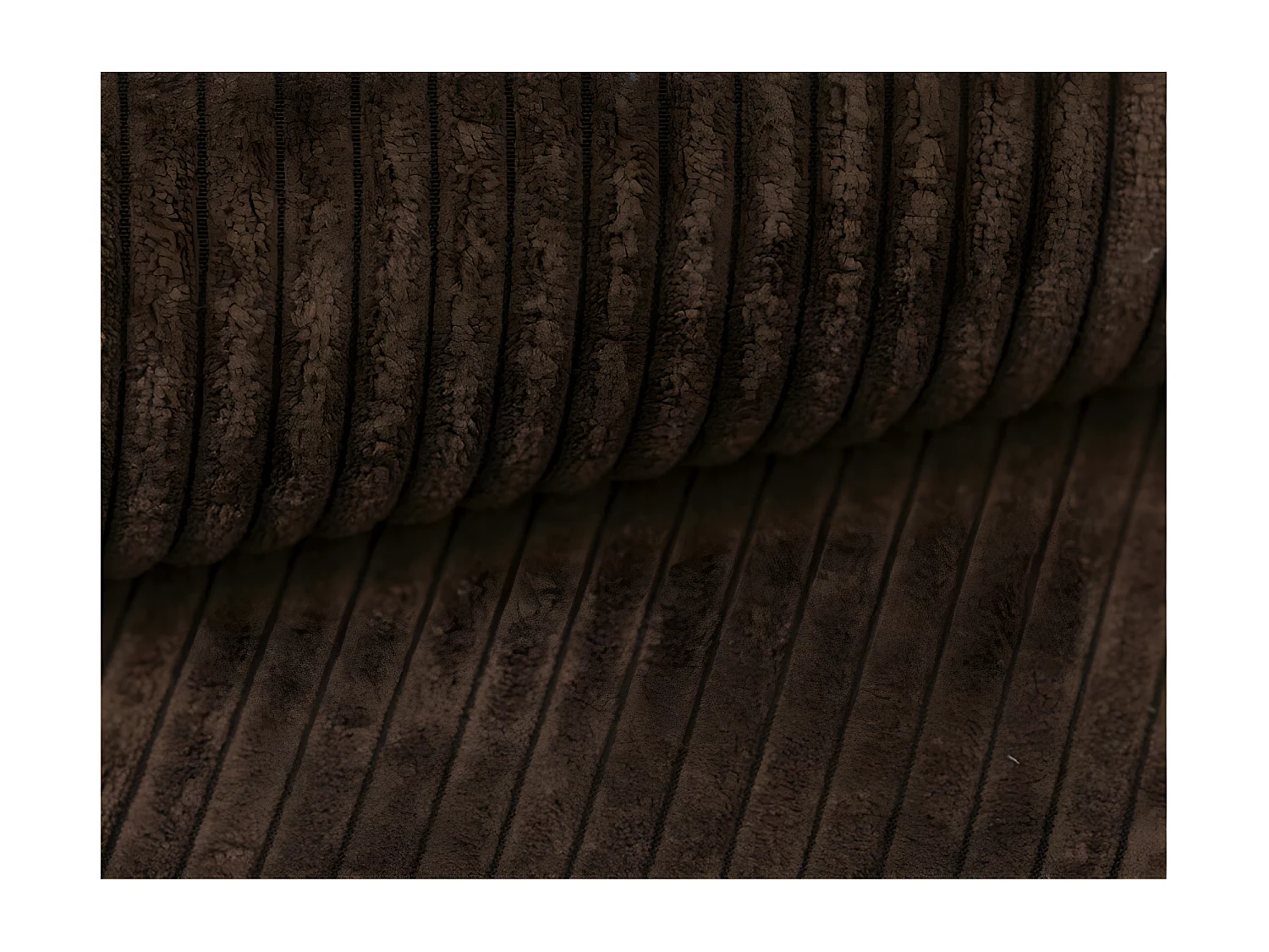 Canapé panoramique 6 places Maria convertible avec 2 coffres en velours côtelé - Marron - L295 x P146 x H81cm - Loungitude