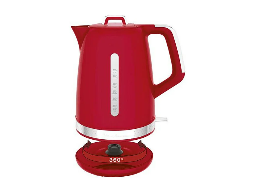 BOUILLOIRE SOLEIL 1,7L 2400W RETRO ROUGE MOULINEX - BY320510