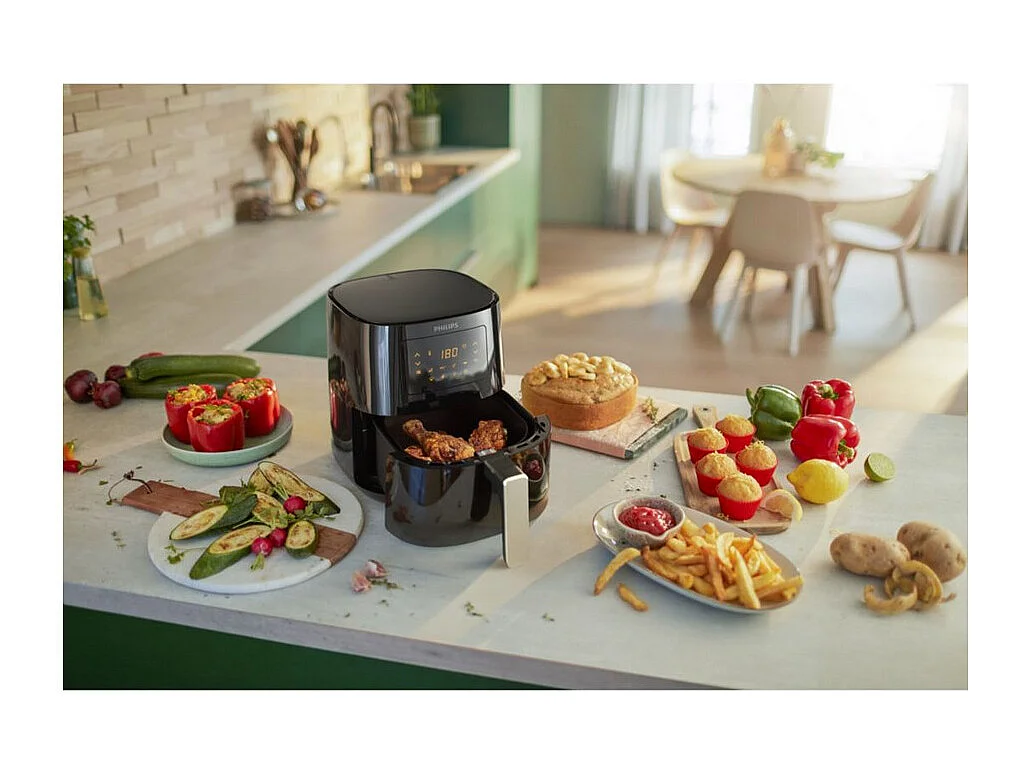 Freidora de aire Philips HD9252/70 1400W 4,1L 7 modos negro