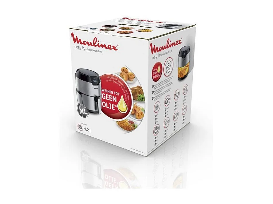 MOULINEX EZ401D10 Easy Fry Digital, Friteuse sans huile, Capacite XL 4,2 L, Ecran tactile, 8 menus preprogrammes, Arret automati
