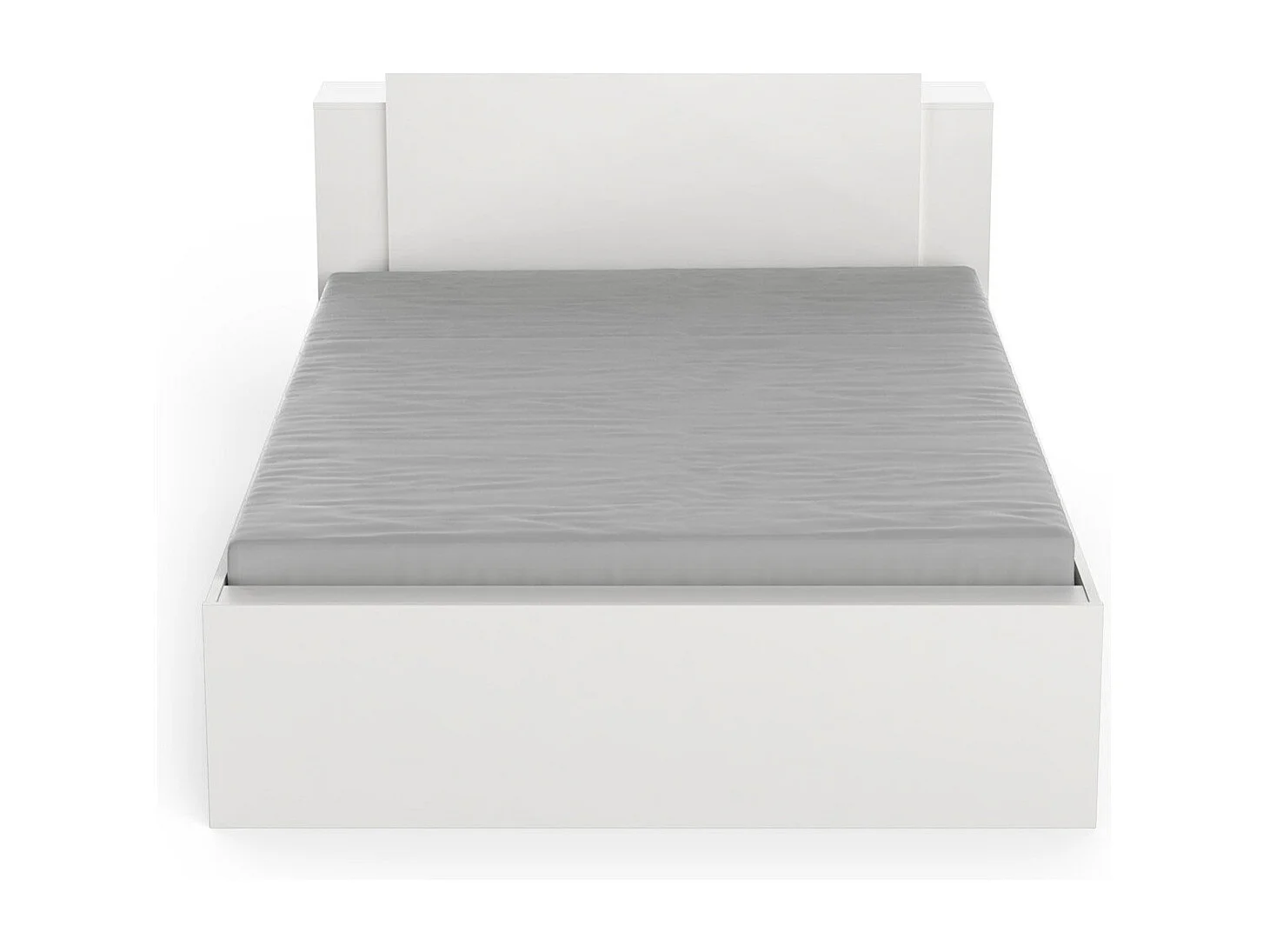 Lit en 140x190/200 cm 2 tiroirs et 2 niches - L144,7 cm