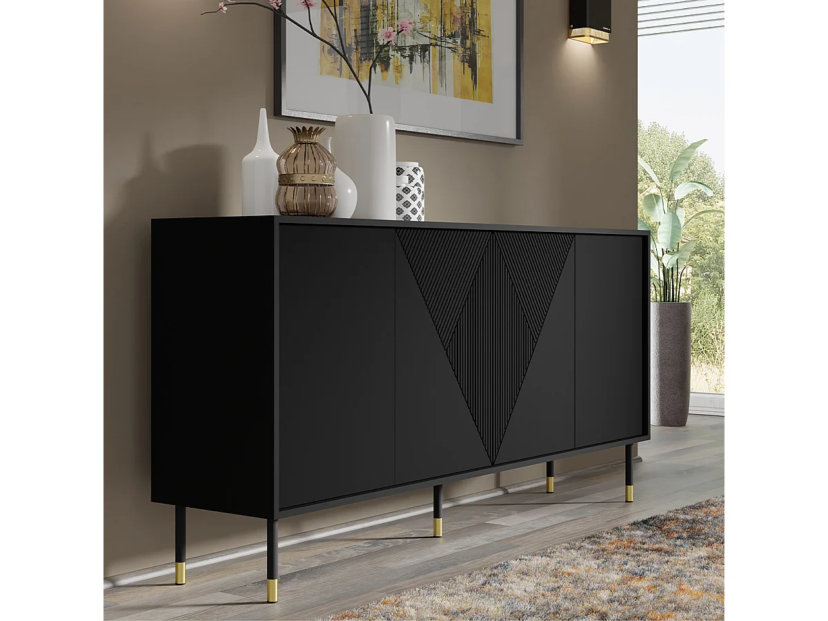 Buffet 4 portes Aglaé Noir