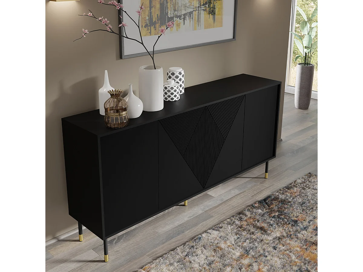 Buffet 4 portes Aglaé Noir