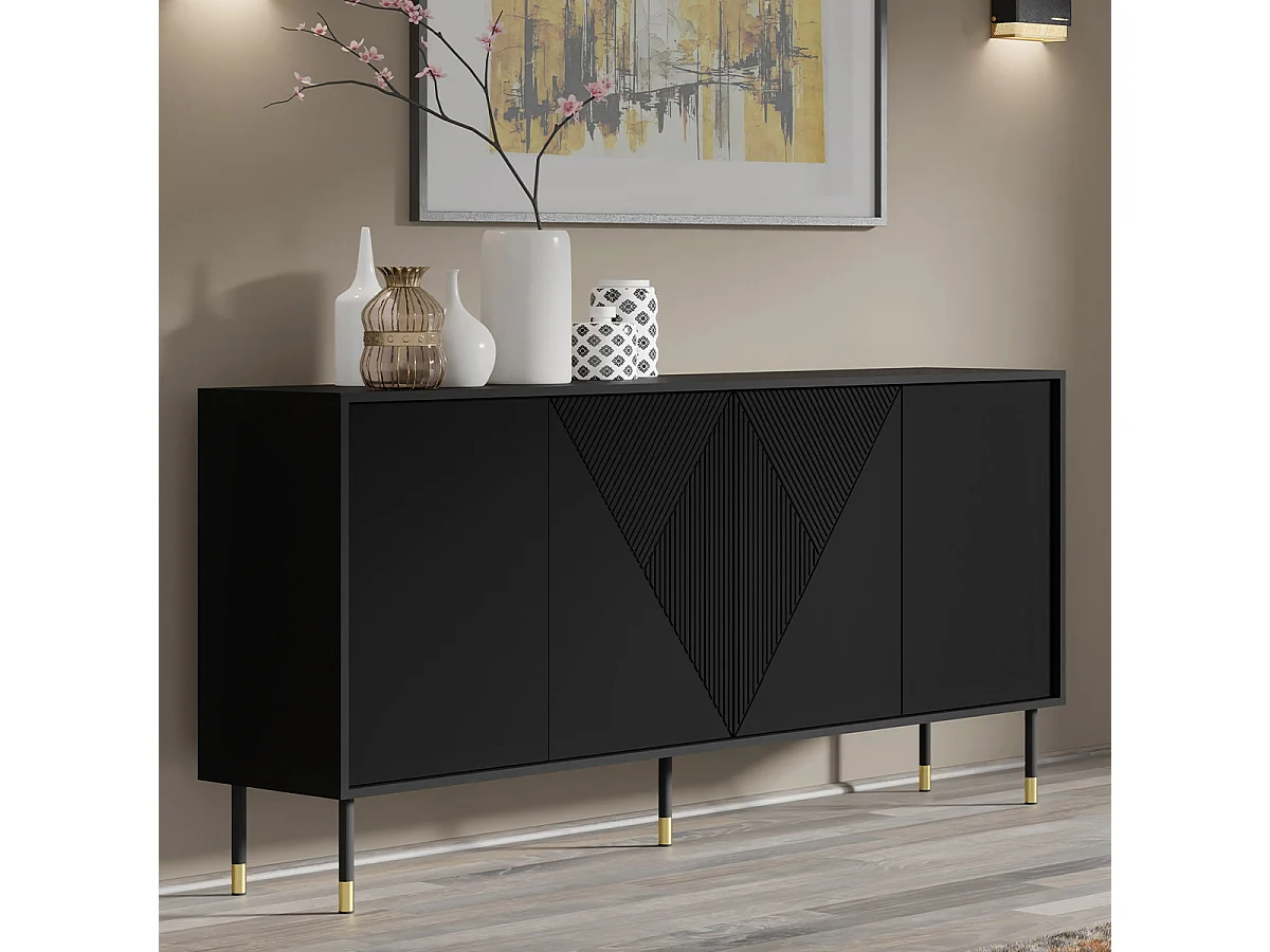 Buffet 4 portes Aglaé Noir