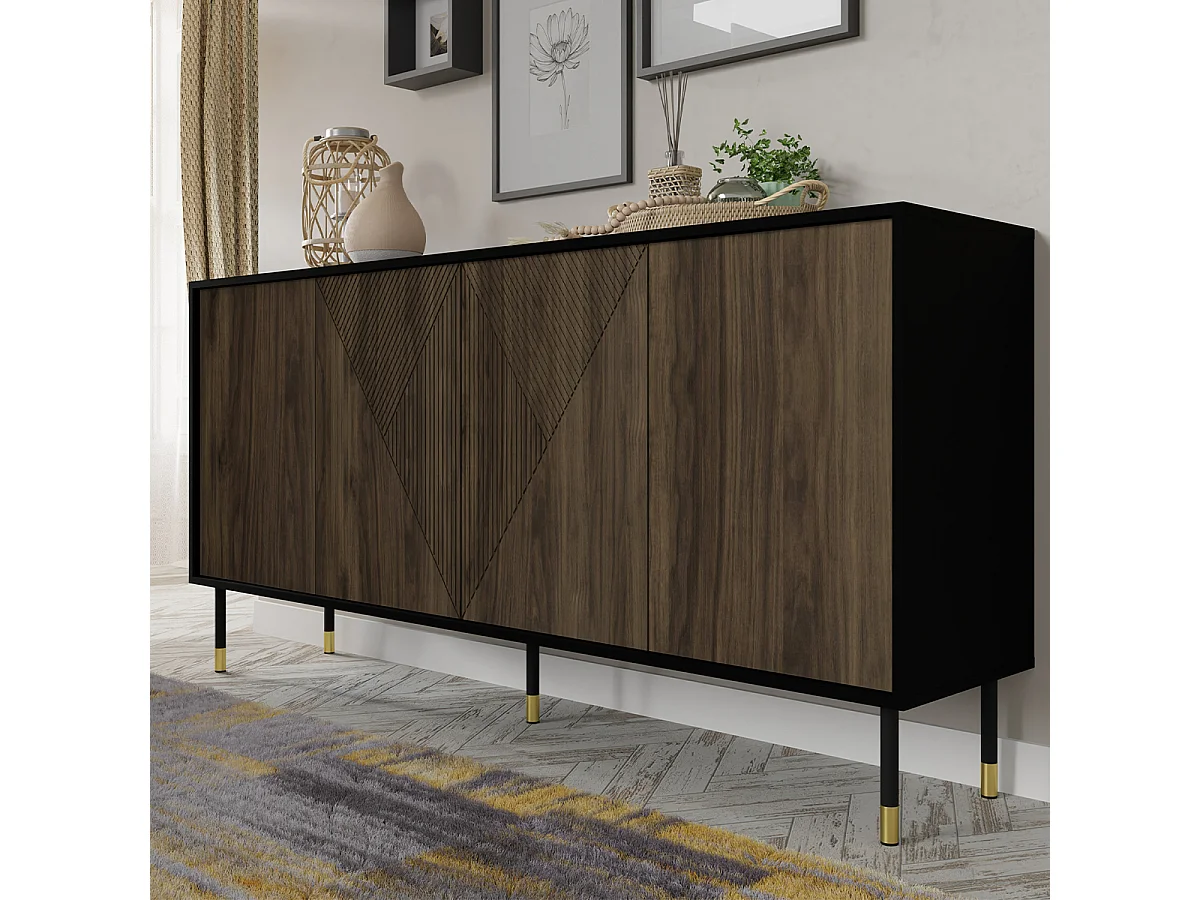 Bufé 4 puertas Aglaé Madera y Negro