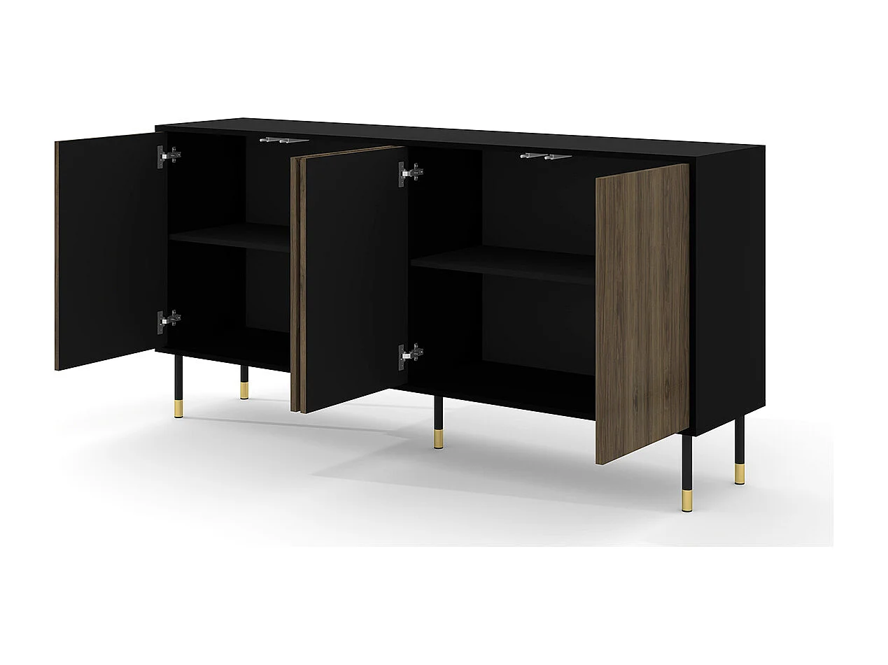 Aglaé Hout en Zwart 4-deurs dressoir